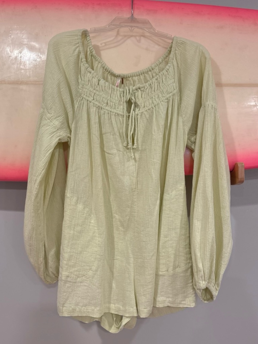 Free People Pale Green Peasant Top Romper
